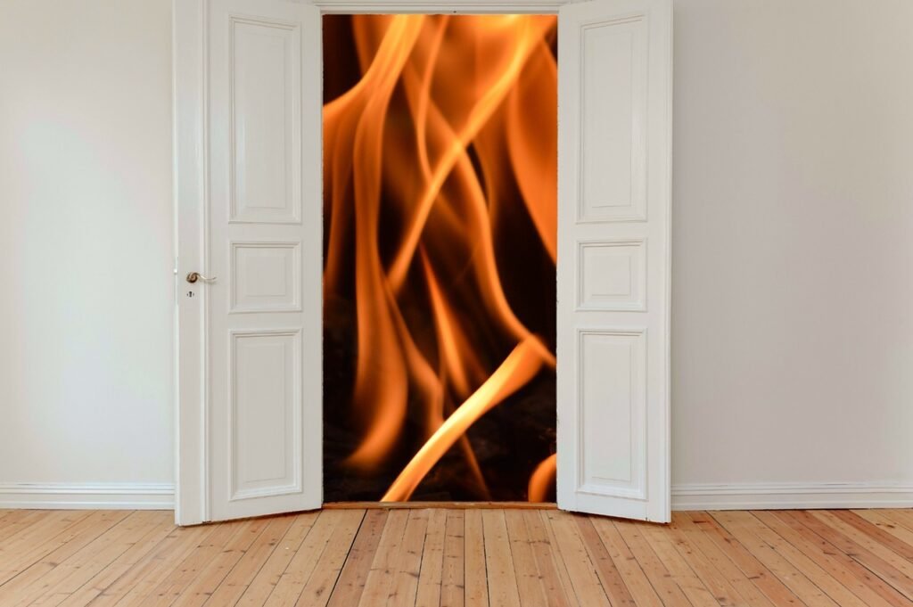 Fire Door restricting fire on one side